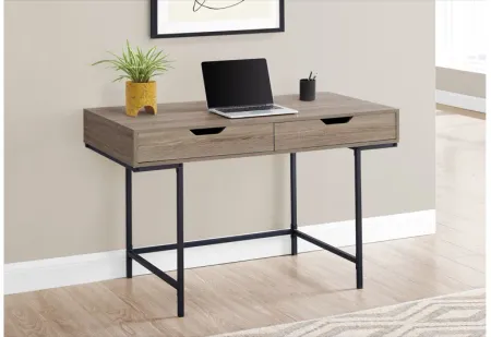Dark Taupe Computer Desk with Drawers