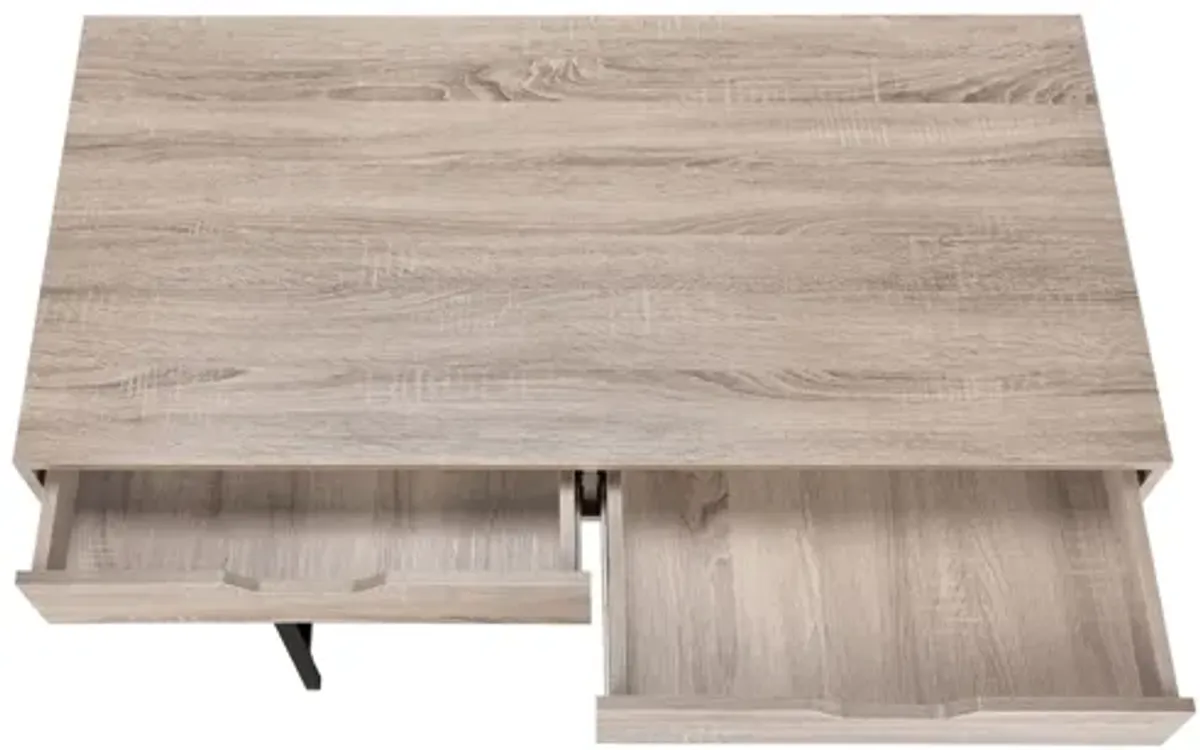 Dark Taupe Computer Desk with Drawers