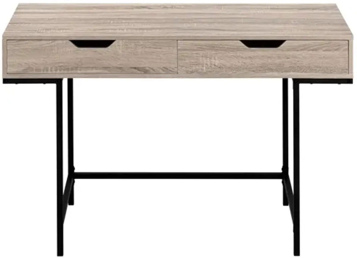 Dark Taupe Computer Desk with Drawers