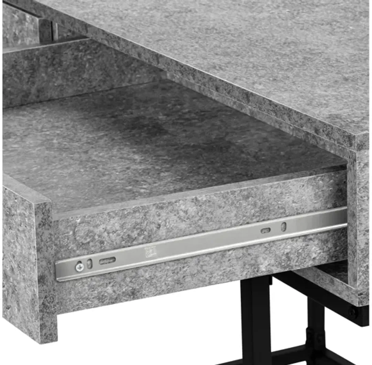 Grey Stone-Look Computer Desk