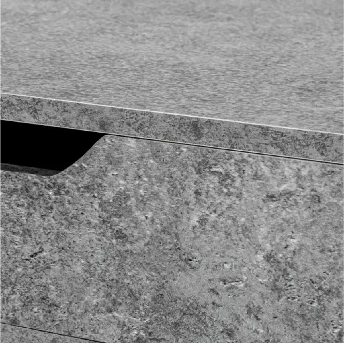 Grey Stone-Look Computer Desk