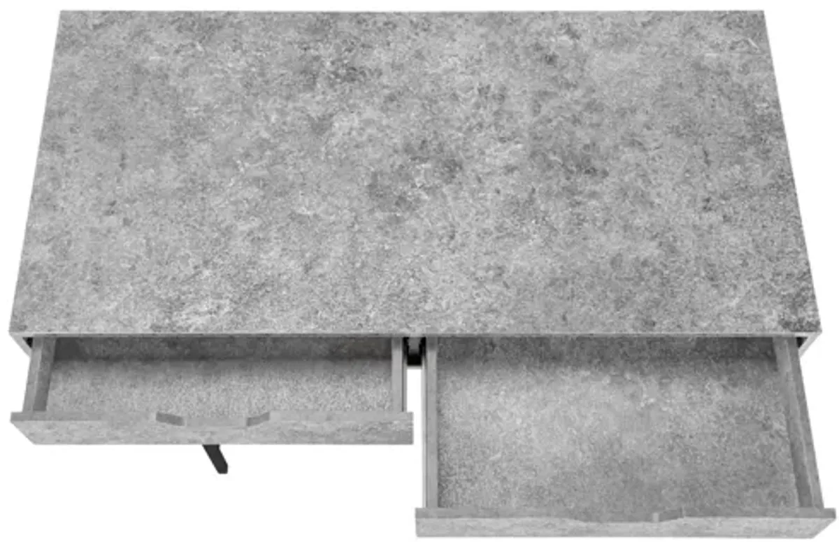 Grey Stone-Look Computer Desk