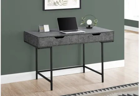 Grey Stone-Look Computer Desk