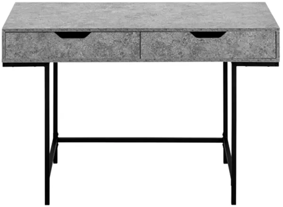 Grey Stone-Look Computer Desk