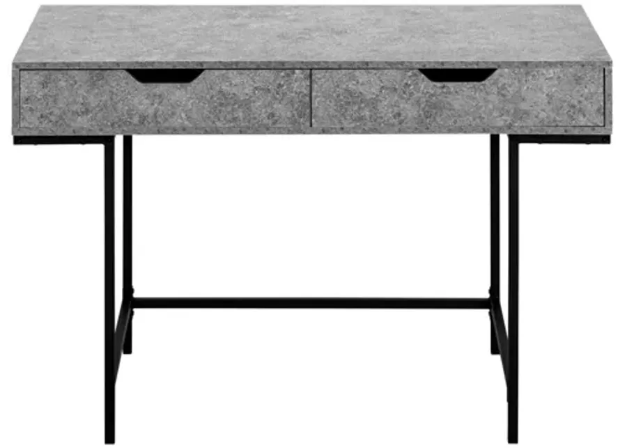 Grey Stone-Look Computer Desk