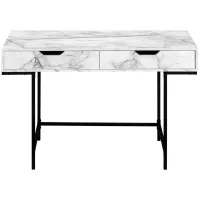 White Marble-Look Desk