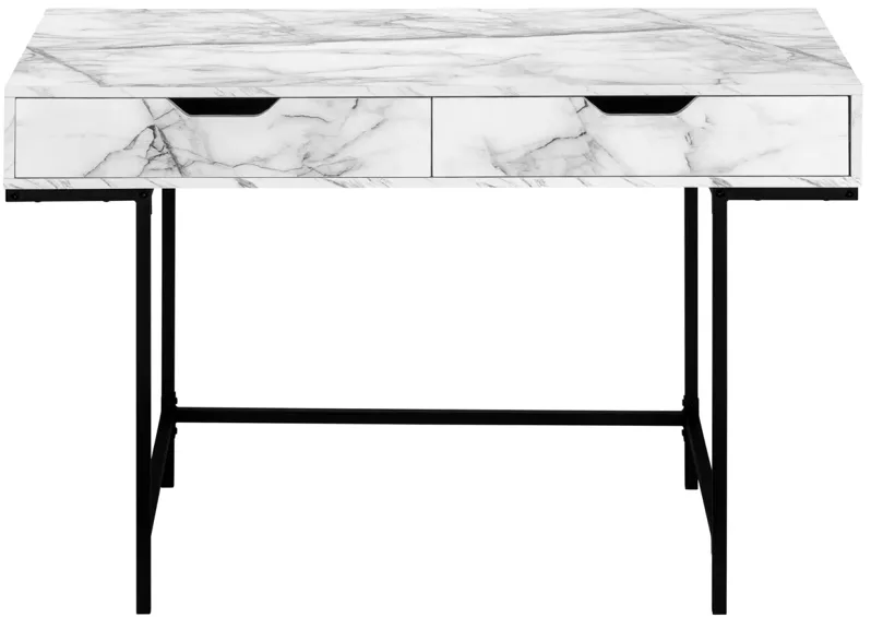 White Marble-Look Desk