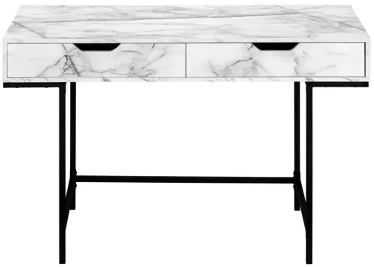 White Marble-Look Desk