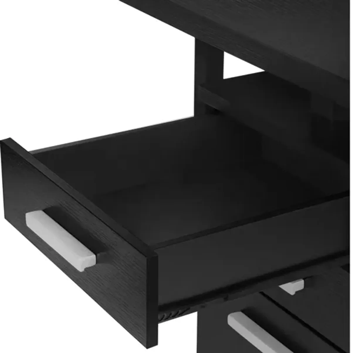 Black Computer Desk with Storage Drawers