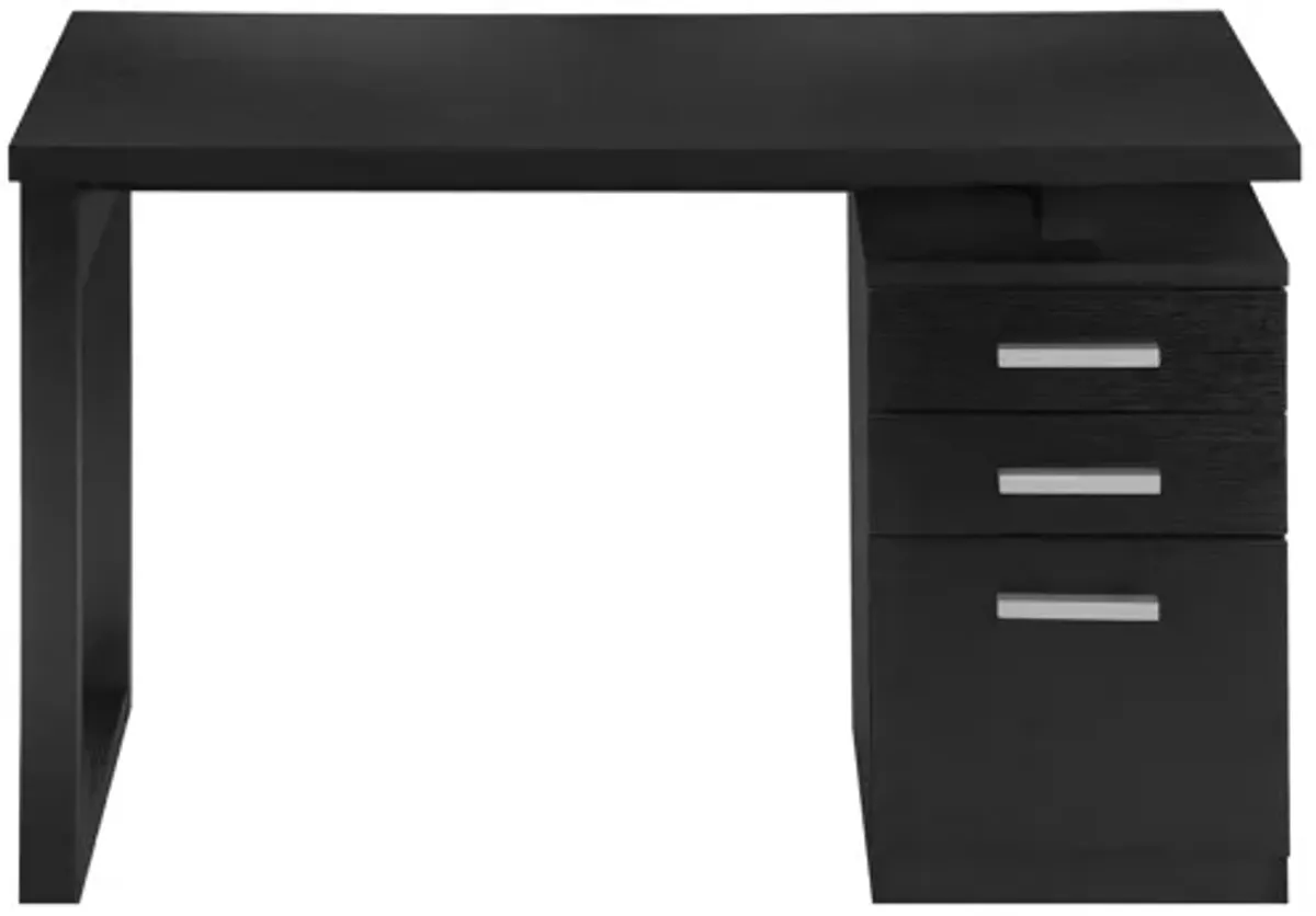 Black Computer Desk with Storage Drawers