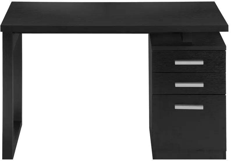 Black Computer Desk with Storage Drawers