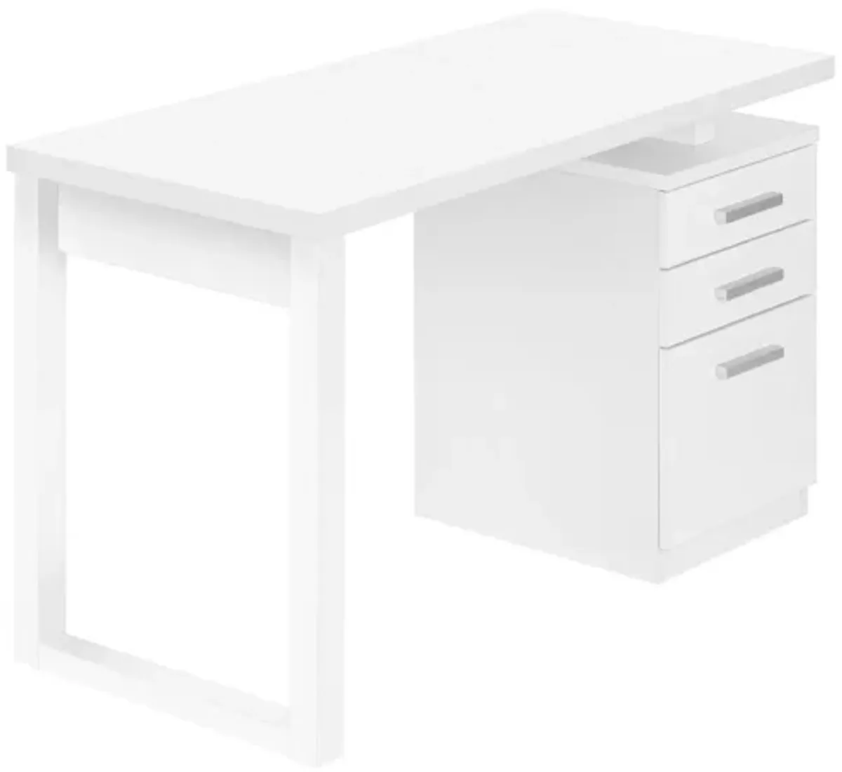 White Computer Desk with Drawers