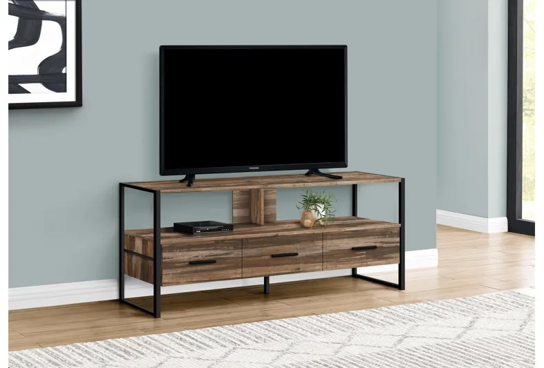 Brown Reclaimed Wood TV Stand