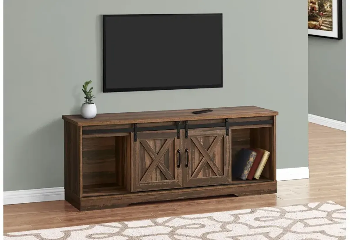 Brown Sliding Doors TV Stand