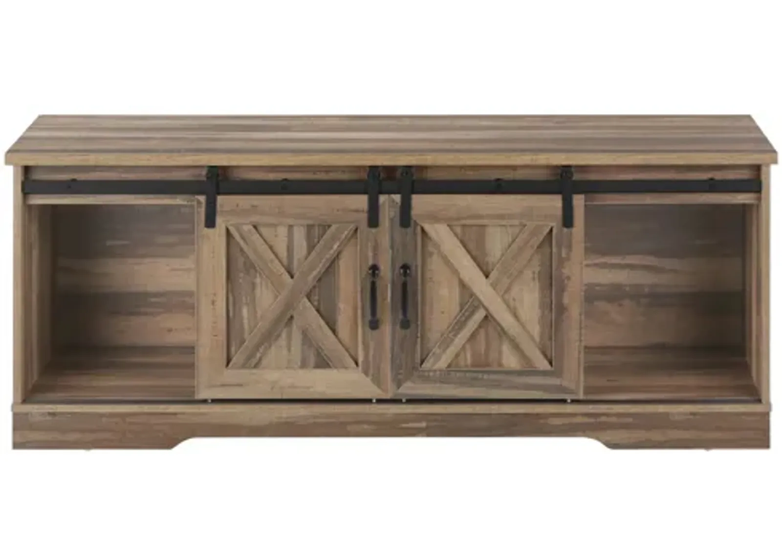 Brown Sliding Doors TV Stand