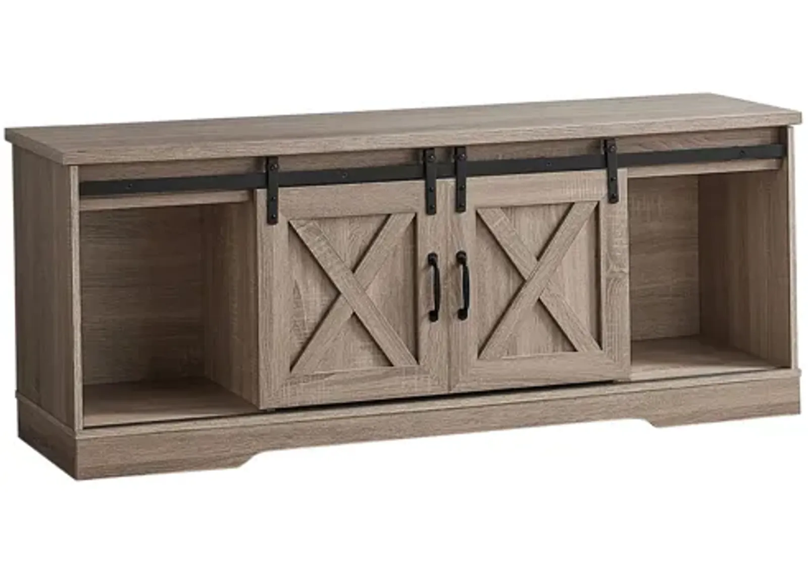 Tv Stand - 60"L / Dark Taupe With 2 Sliding Doors