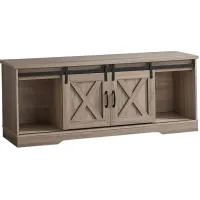 Tv Stand - 60"L / Dark Taupe With 2 Sliding Doors