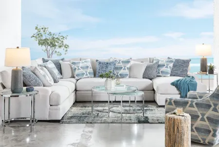 Bulova Indigo 5-Piece Sectional with Right Arm Facing Chaise