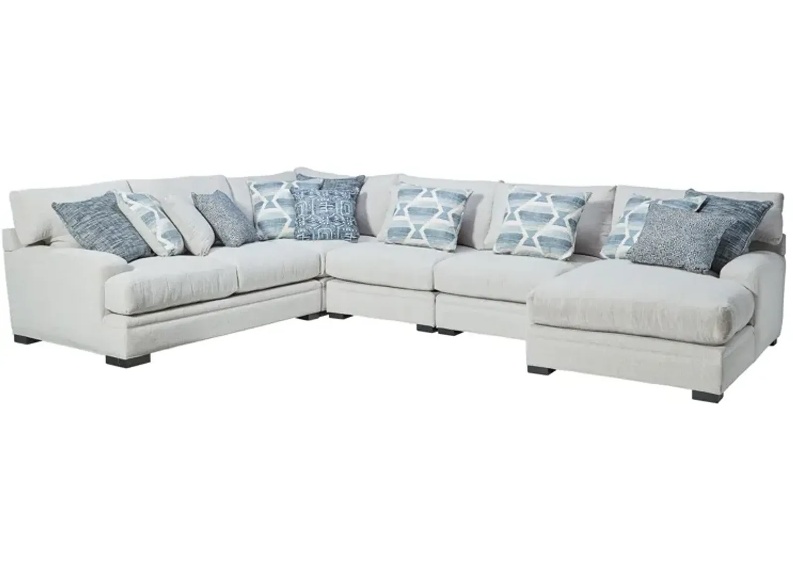 Bulova Indigo 5-Piece Sectional with Right Arm Facing Chaise