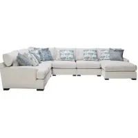 Bulova Indigo 5-Piece Sectional with Right Arm Facing Chaise