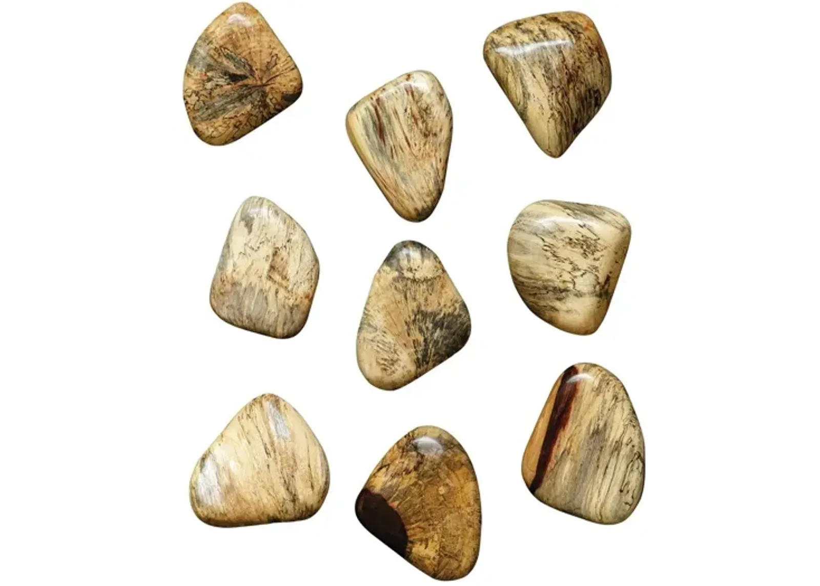 Pebbles Blonde Wood Wall Décor, Set of 9