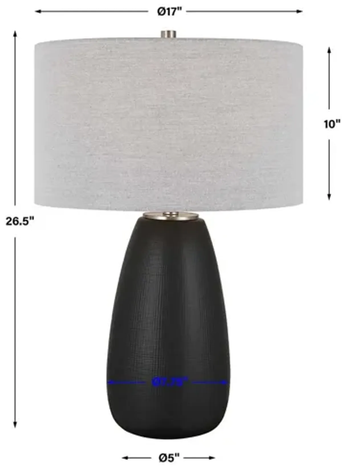 Twilight Satin Black Table Lamp