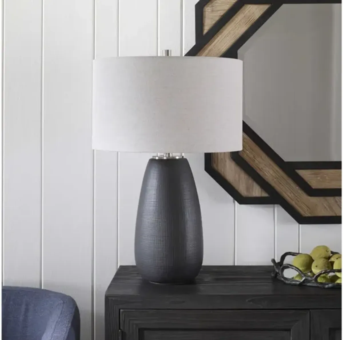 Twilight Satin Black Table Lamp