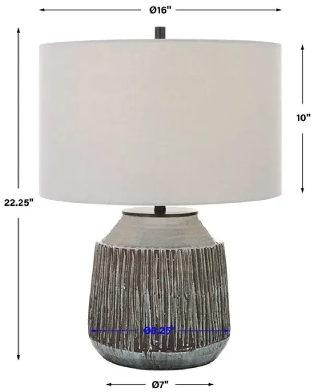 Neolithic Blue-Gray Table Lamp