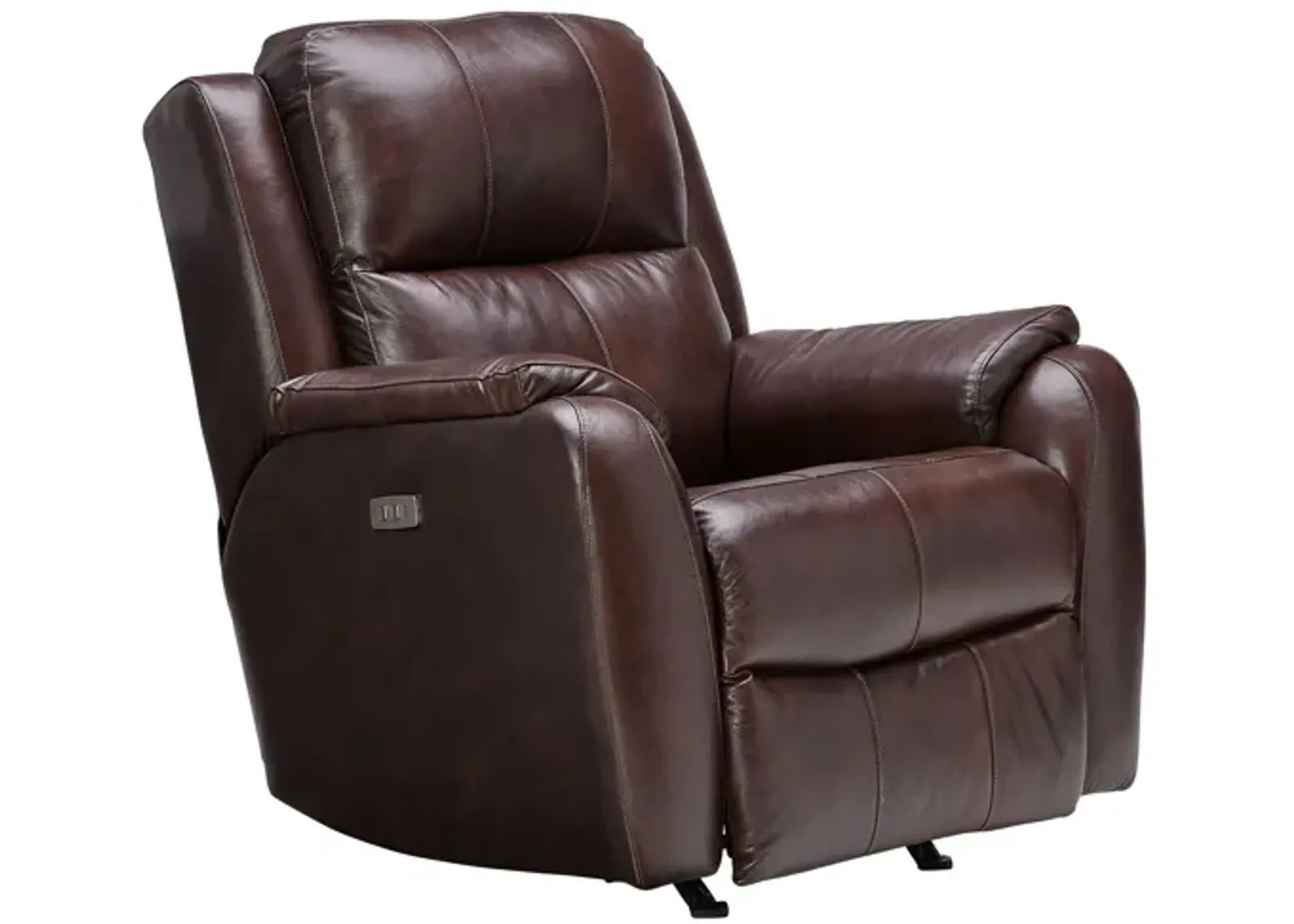 Zeus Chocolate Dual Power Leather Recliner by Southern Motion