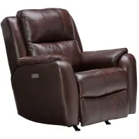 Zeus Chocolate Dual Power Leather Recliner by Southern Motion