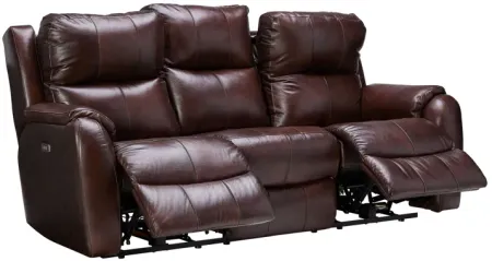 Zeus Chocolate Dual Power Leather Reclining Sofa by Southern Motion
