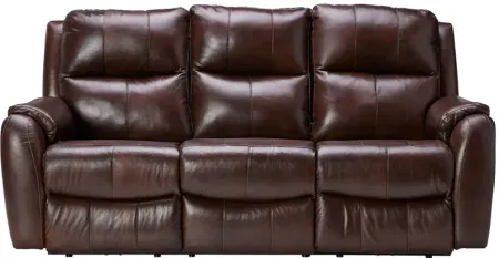 Zeus Chocolate Dual Power Leather Reclining Sofa by Southern Motion