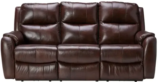 Zeus Chocolate Dual Power Leather Reclining Sofa by Southern Motion