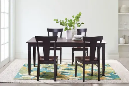 Anni Solid Maple Table with Driftwood Finish + 4 Wood Chairs by Gascho