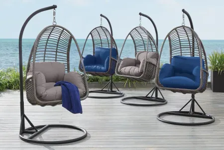 Hanging Basket Navy Patio Egg Chair