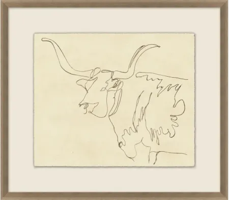 Longhorn Sketch 4 - Giclee Print 25x22"