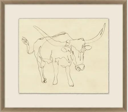 Longhorn Sketch 3 - Giclee Print 25x22"