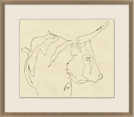 Longhorn Sketch 2 - Giclee Print 25x22"