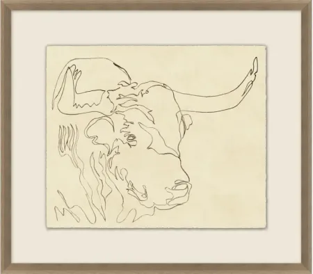 Longhorn Sketch 1 - Giclee Print 25x22"