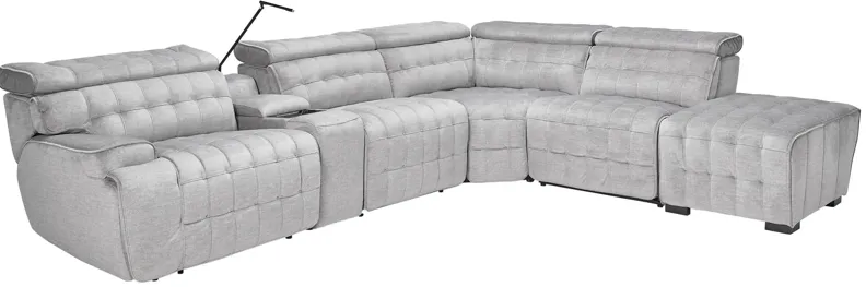 Dexter Zero Gravity Dual Power Reclining Sectional with Right Arm Facing Bump Ottoman