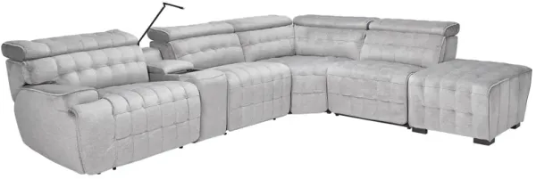 Dexter Zero Gravity Dual Power Reclining Sectional with Right Arm Facing Bump Ottoman