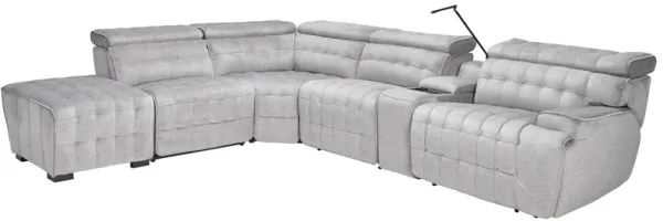Dexter Zero Gravity Dual Power Reclining 6-Piece Sectional with Left Arm Facing Bump Ottoman