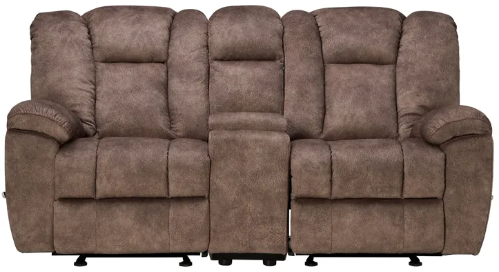 Boyne Coffee Reclining Glider Console Loveseat