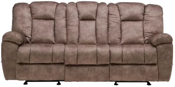 Boyne Coffee Reclining Glider Sofa with Drop Down Table