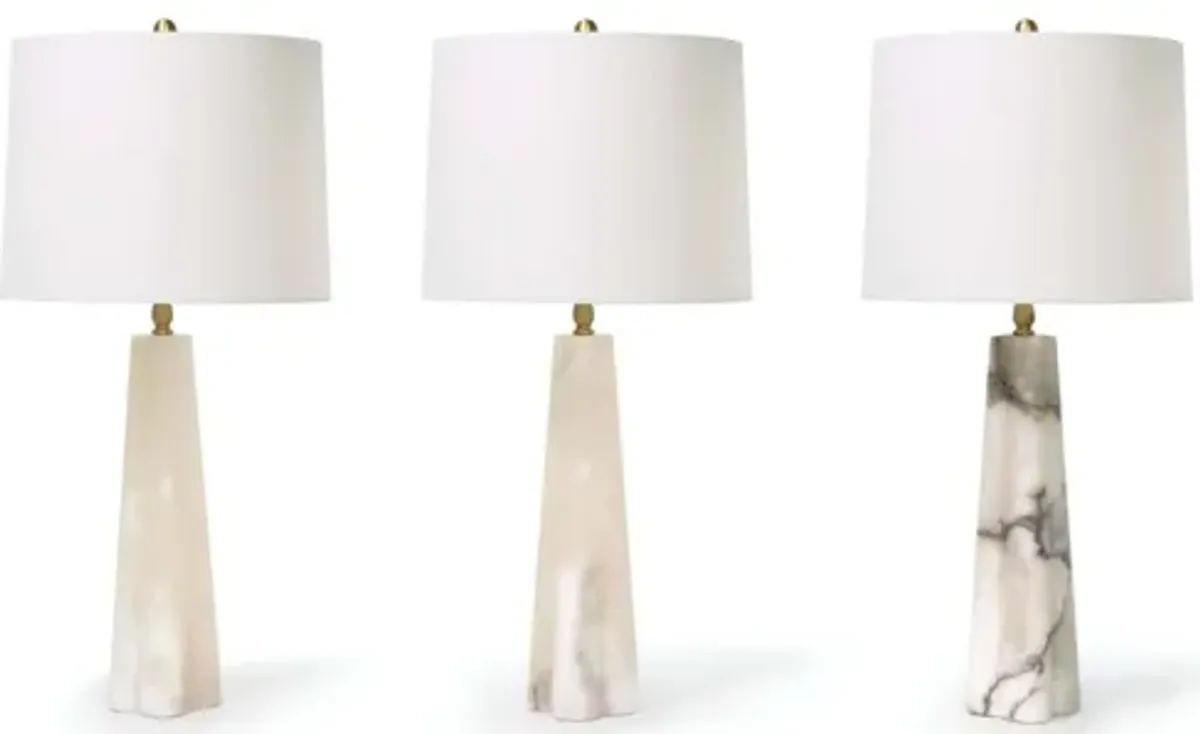 Quatrefoil Small Alabaster Table Lamp by Regina Andrew