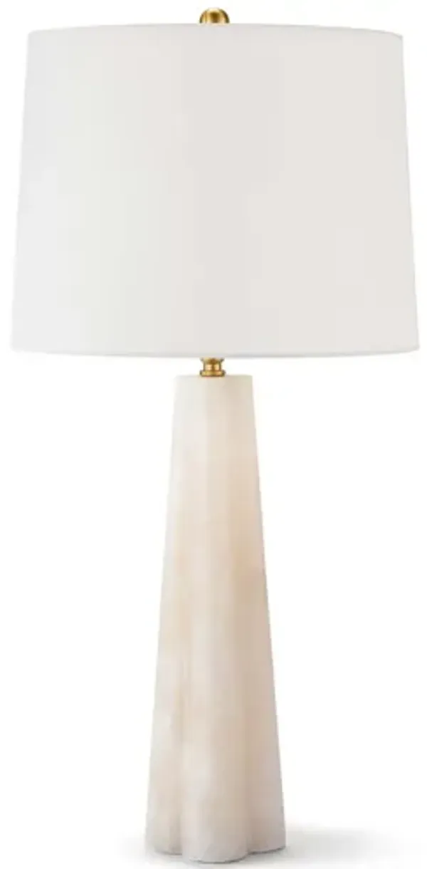 Quatrefoil Small Alabaster Table Lamp by Regina Andrew