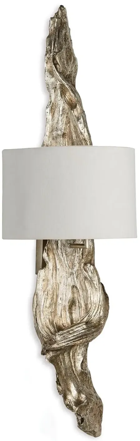 Driftwood Ambered Silver Leaf Sconce by Regina Andrew