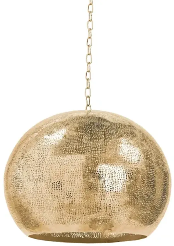 Pierced Natural Brass Metal Sphere Pendant by Regina Andrew