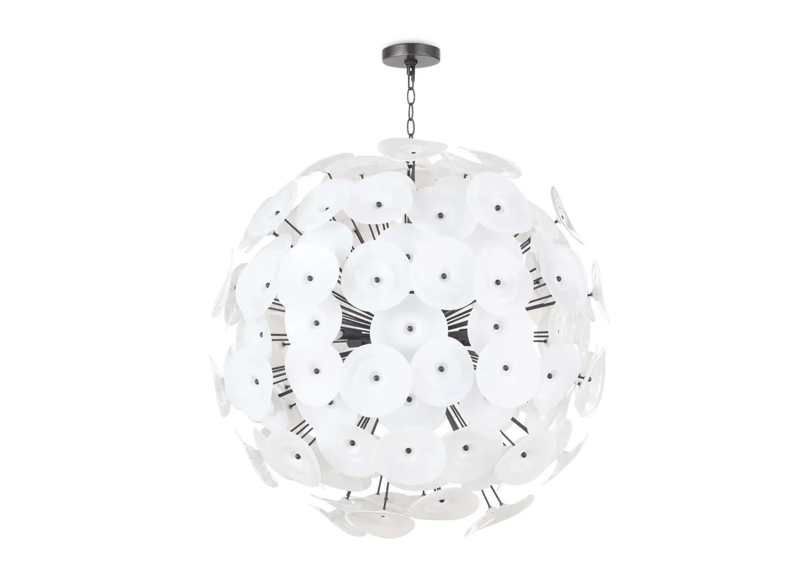 Poppy Large White Glass Chandelier by Regina Andrew