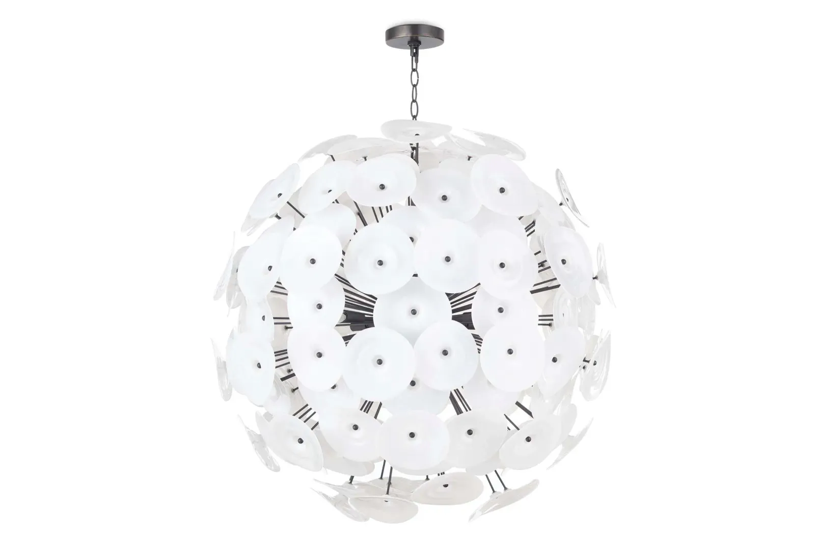 Poppy Large White Glass Chandelier by Regina Andrew